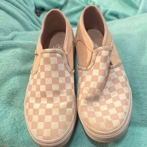 Vans Checkered Slip-On Sneakers - Pink and Cream